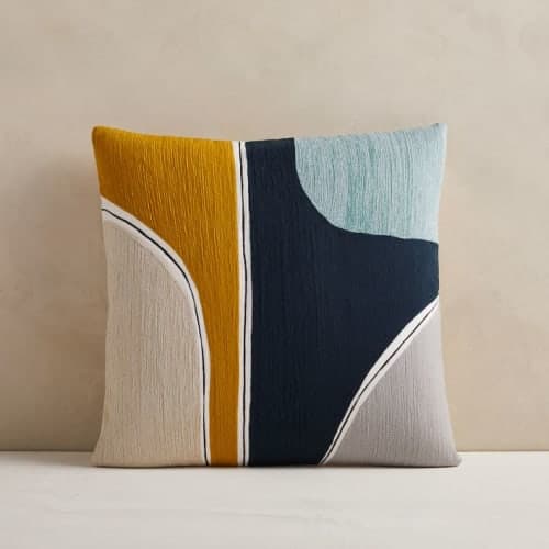 Crewel Outlined Shapes Pillow Cover image