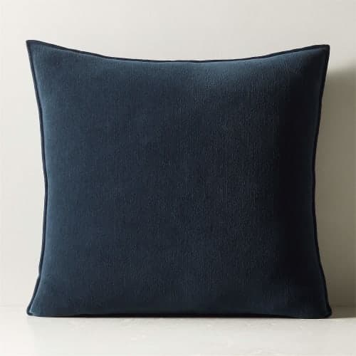 Doux Navy Blue Cotton Throw Pillow Cover-23"x23" image