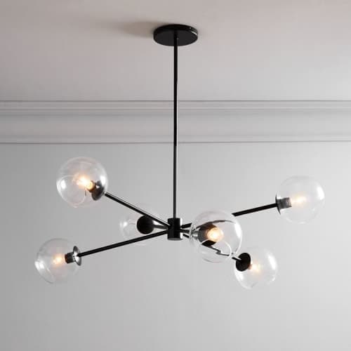 Staggered Glass Burst Chandelier Clear Bronze image