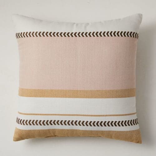 Variegated Block Stripe Indoor Outdoor Pillow With Insert-20"X20" image