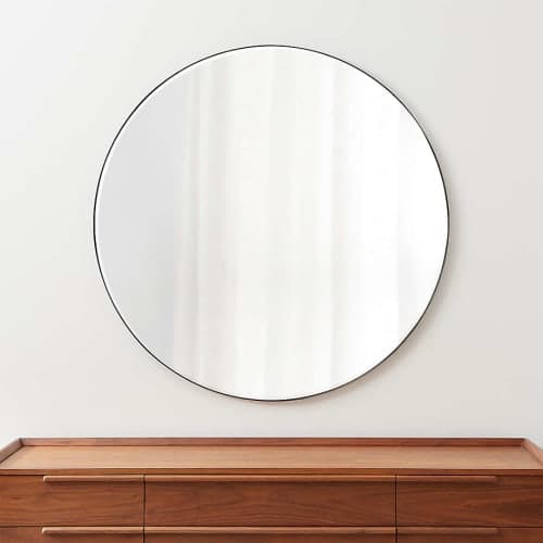 Edge Black Round Wall Mirror image