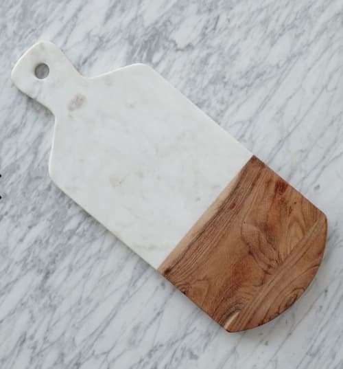 Marble and Wood Chopping Board image