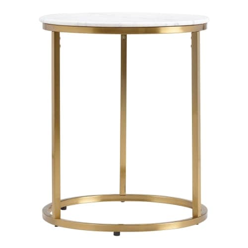 Round White Marble Milan Accent Table image