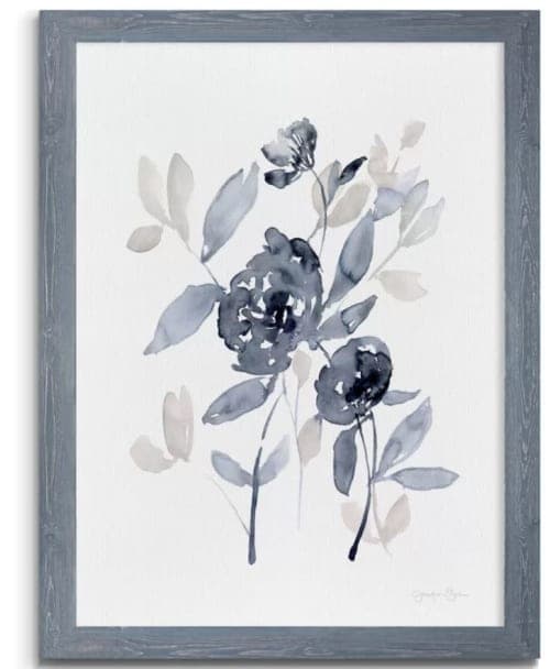 Peonies In Gray I Picture With Frame image