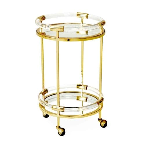 Jacques Round Bar Cart - Brass Jonathan Adler image