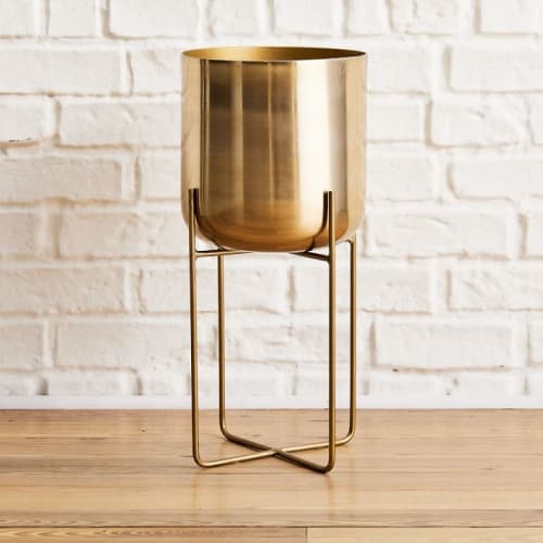Spun Metal Standing Planter image
