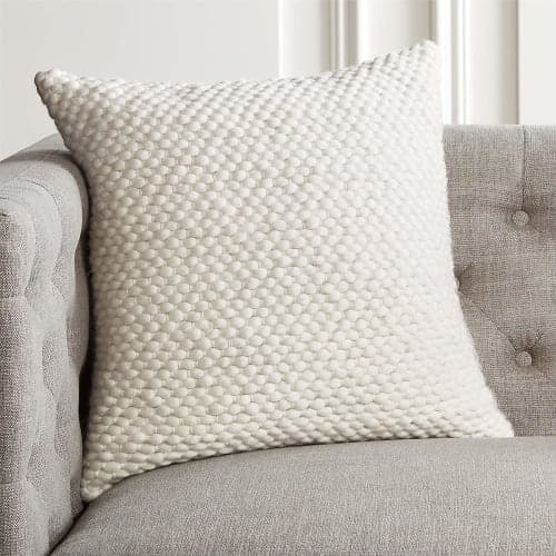 Remy White Pillow With Insert-18"x18" image