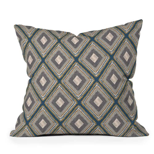 WOODLAND DIAMOND BLUE THROW PILLOW WITH INSERT image