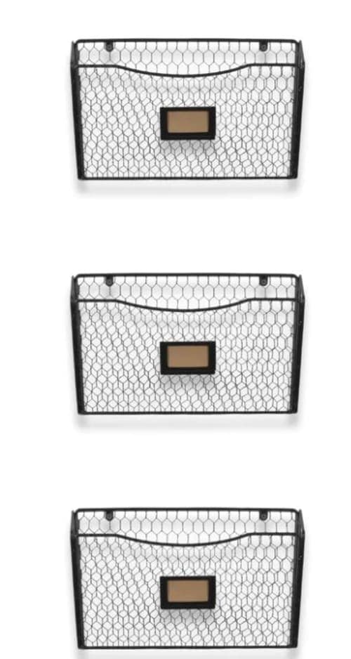 Borchers Wall Mail Organizer with Wall Baskets image