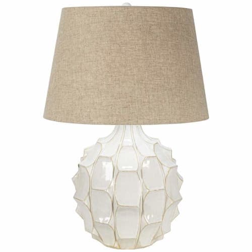 Cosgrove Round White Ceramic Modern Table Lamp image
