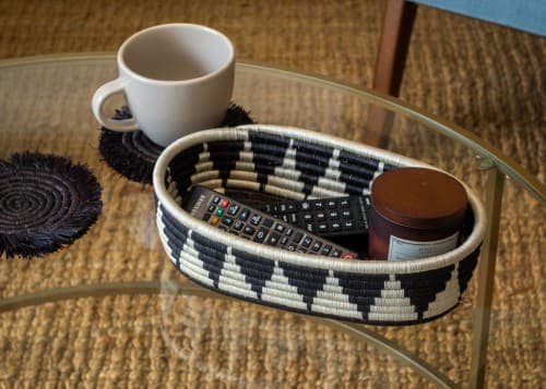 Black and White Tofali Oval Basket image