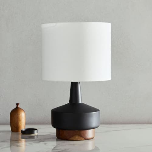 Wood And Ceramic Table Lamp image