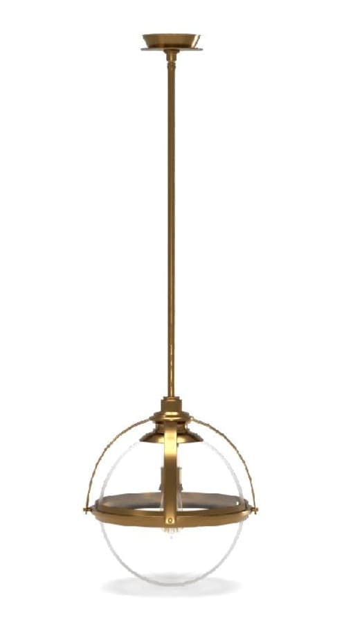 Industrial Banded Globe Pendant image