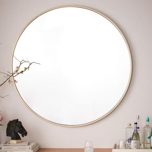 Metal Framed Mirror Antique Brass image