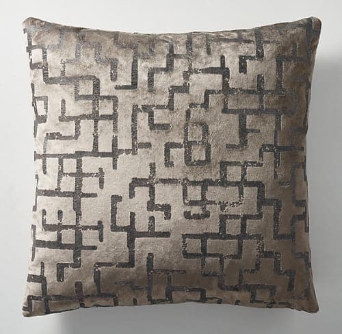 RATTI HAND-SCREENED VELVET GEOMETRIC PILLOW COVER image