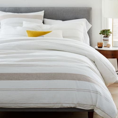 Hemp and Cotton Serene Stripes Duvet Cover and Shams image