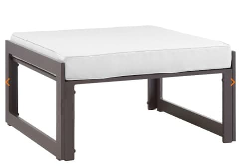 Tortuga Outdoor Patio Ottoman - Brown White image