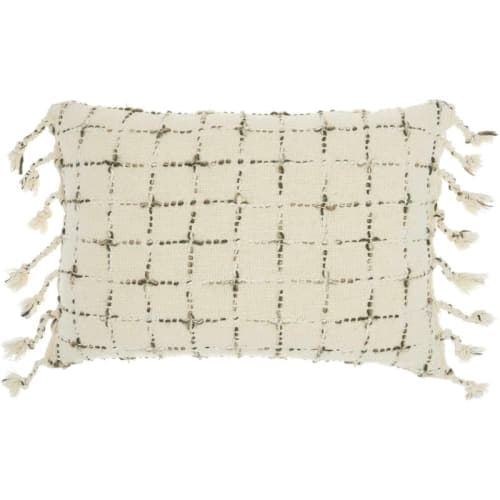 Gravitt Geometric Cotton Lumbar Pillow With Insert-20"x14" image