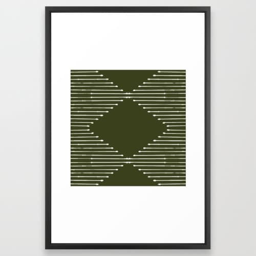 Geo Olive Green Art Print with Frame 24" x 36" image
