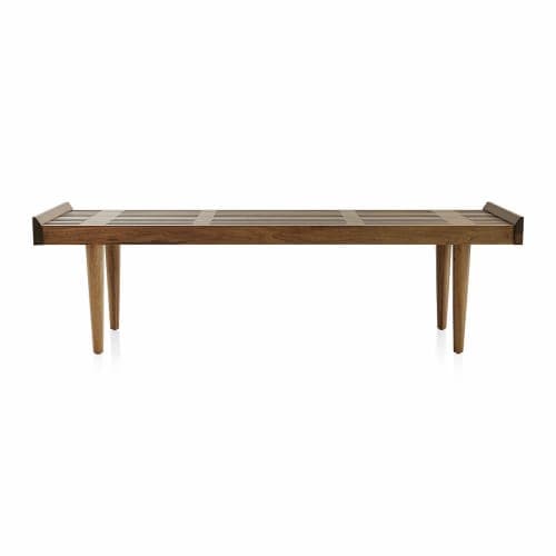 Tate Walnut Slatted Bench image