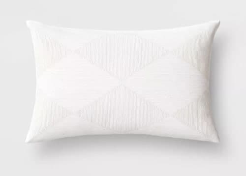 Lumbar Cord Embroidered Geometric Throw Pillow image