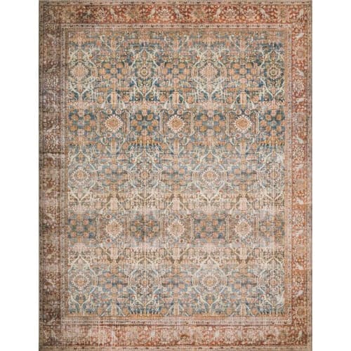 Djanira Oriental Power Loom Ocean/Rust Rug-7'6"x9'6" image