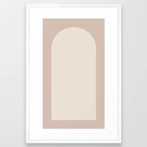 Minimal Arch Neutral Pink Framed Art Print with frame 24" x 36" image