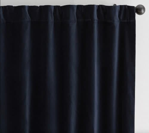 Velvet Twill Curtain Navy image