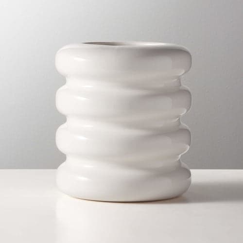 TIER SHINY WHITE VASE image