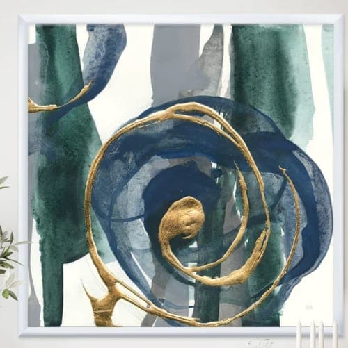 Mettalic Indigo and Gold I Framed image