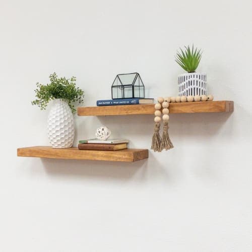 Evonne 2 Piece Pine Solid Wood Floating Shelf image