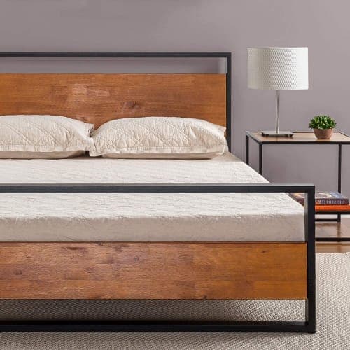 Zinus Suzanne Metal and Wood Platform-Queen image
