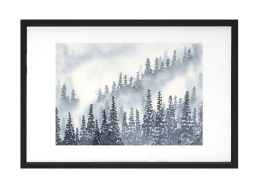 A Gray Forest Art Print With Frame  24" x 36" image