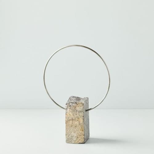 River Rock and Metal Sculptural Objects image