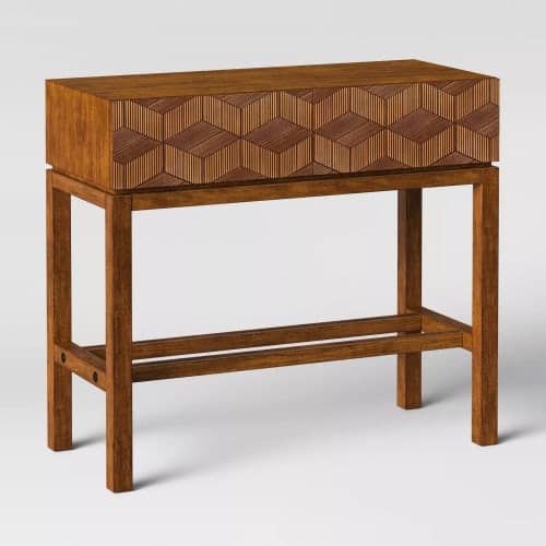 Tachuri Geometric Front Console Table Light Brown Opalhouse image