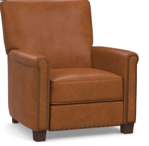 Irving Roll Arm Leather Recliner image