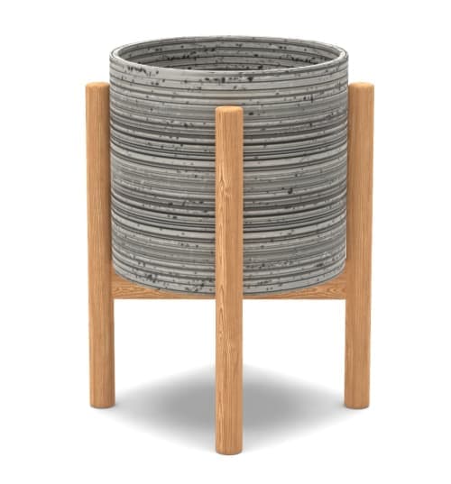 Studebaker Ceramic and Wood Pot Planter image