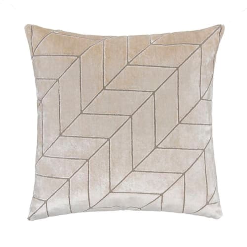 Novak Cut Chevron Square Velvet Throw Pillow With Insert-18"x18" image