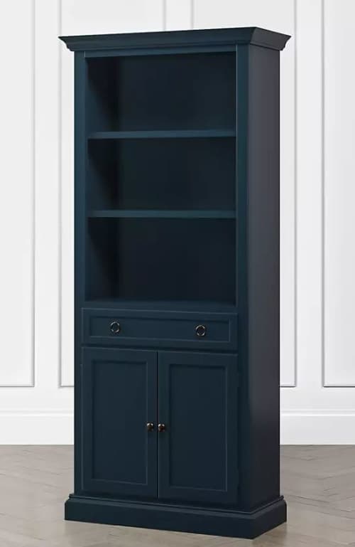 Cameo Indigo Storage Bookcase with Full Crown image