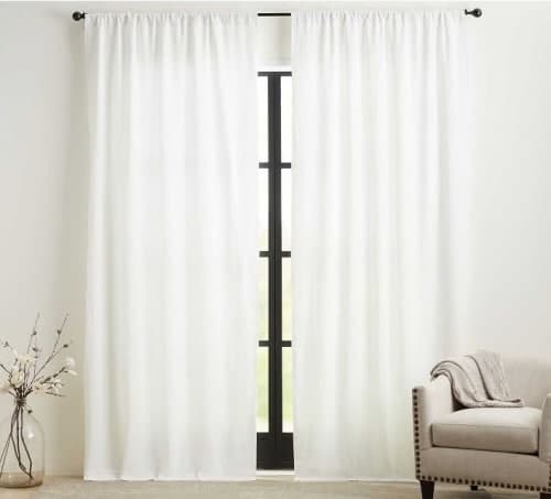 Belgian Flax Linen Blackout Curtain 50 x 96" - White image