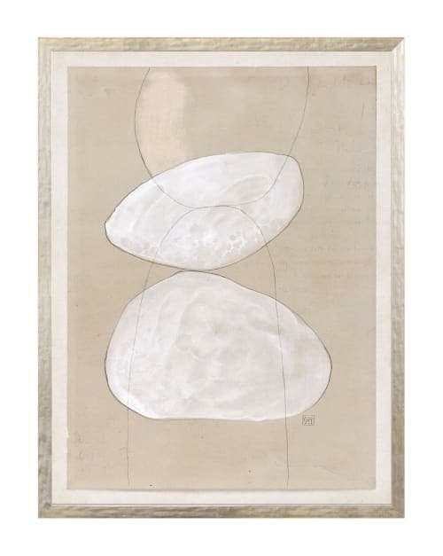 Beige Abstract 11 With Frame 25"x33" image