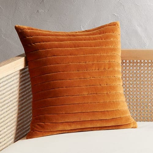 Channeled Copper Velvet Pillow With Insert-18"x18" image