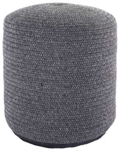 Bridgehampton Solid Dark Gray Indoor Outdoor Pouf image