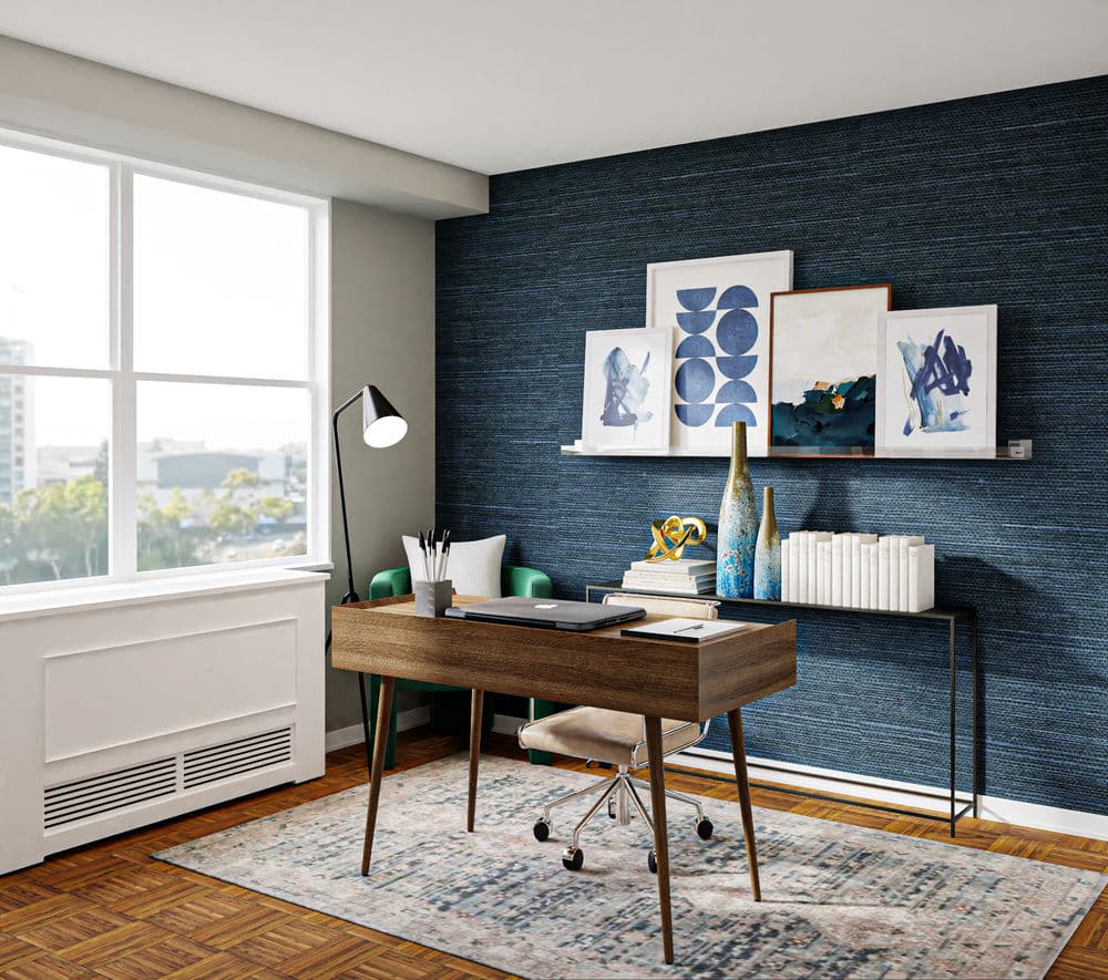 Denim Hues Add Glam To This Modern Home Office Gallery, Image 3