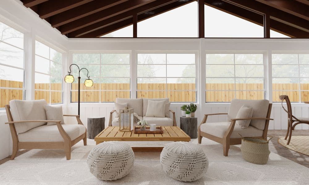 Sunroom Modern Minimalist with Neutral Tones